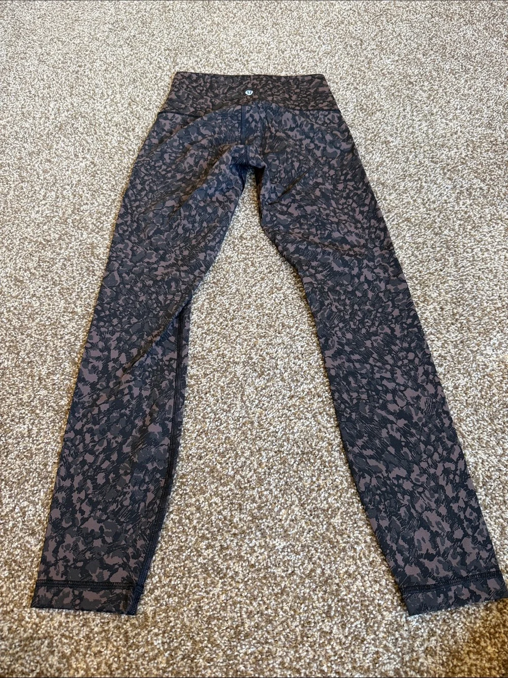 lululemon athletica Printed Workout Leggings in Black and Brown